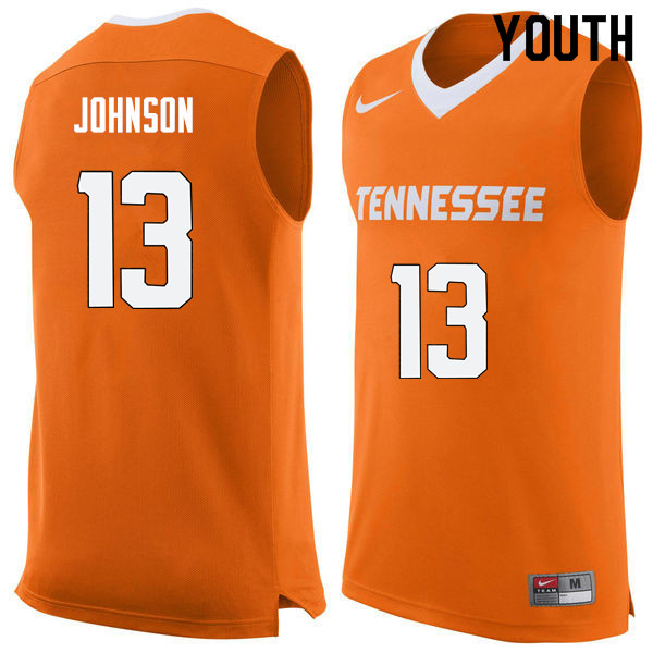 Youth #13 Jalen Johnson Tennessee Volunteers College Basketball Jerseys Sale-Orange